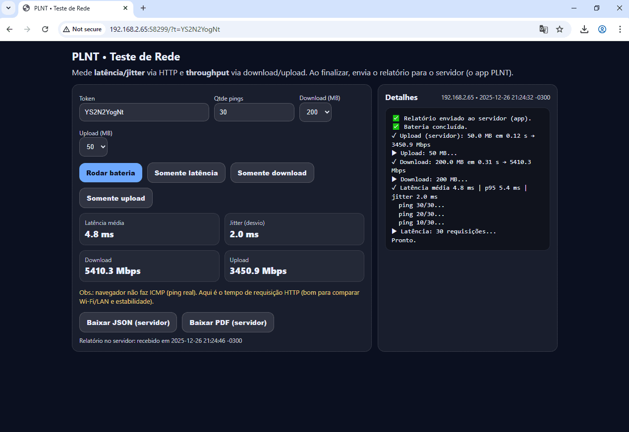 Captura de tela da interface do software de Perícia Digital PLNT (Perito Lucio Network Tools), exibindo o menu lateral de módulos (Início, Forense, OSINT, SOC, Scanner), a área central com um escudo azul e texto de boas-vindas, e o painel de log à direita. O layout é de tema escuro.