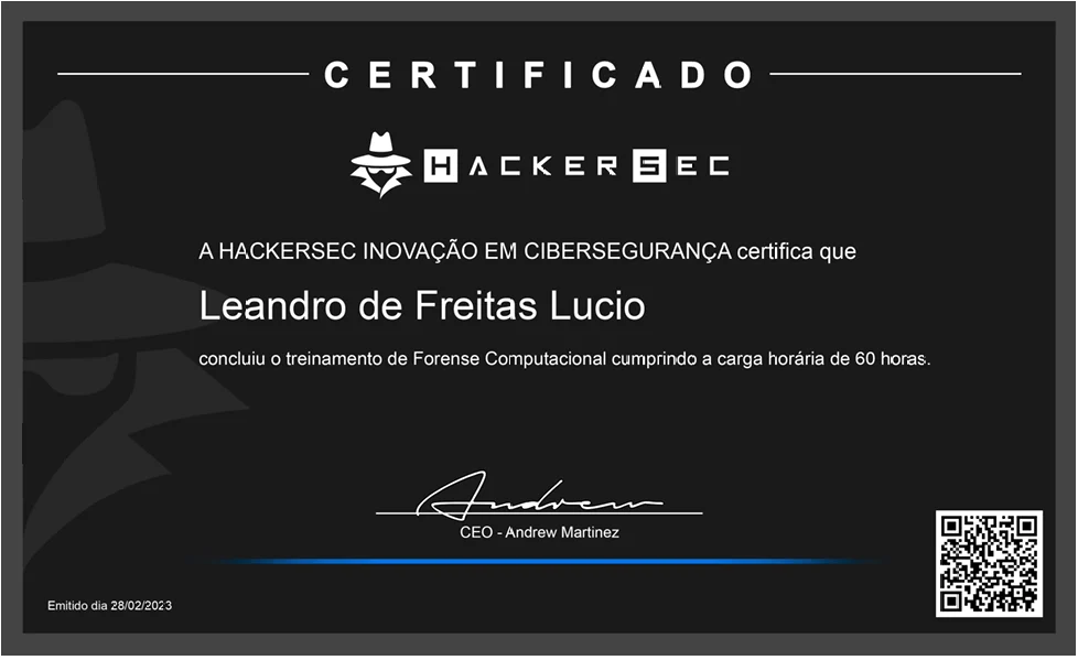 Certificado HackerSec Forense