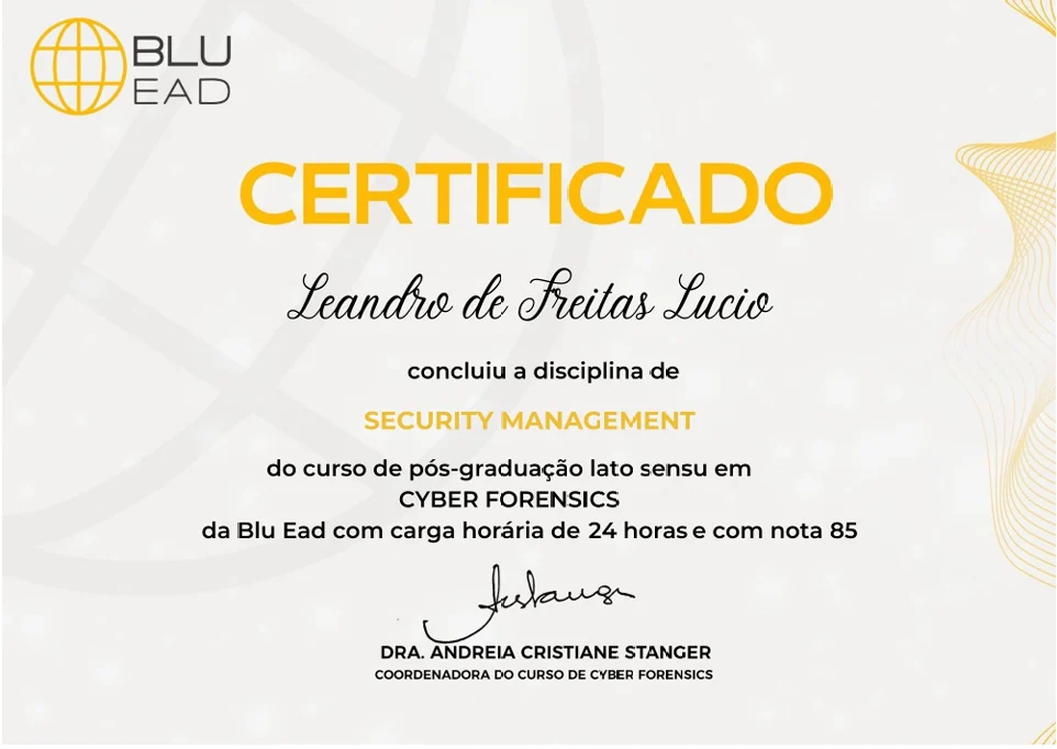 Certificado Security Management