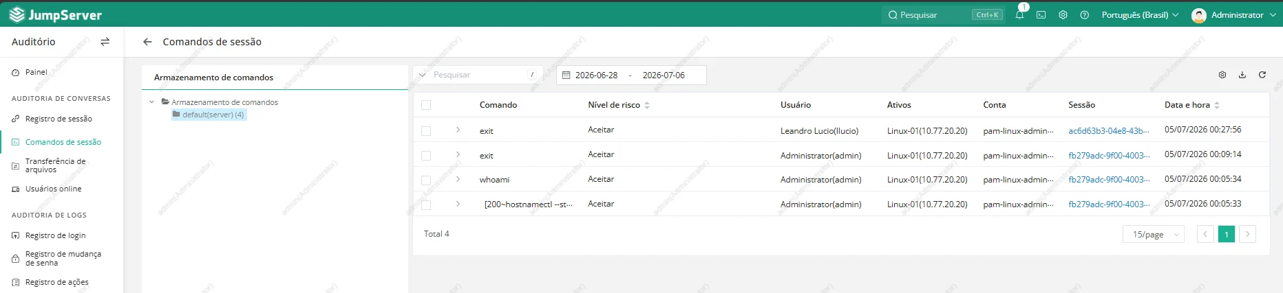 Cadastro do win-01 com a plataforma Windows-TLS no JumpServer
