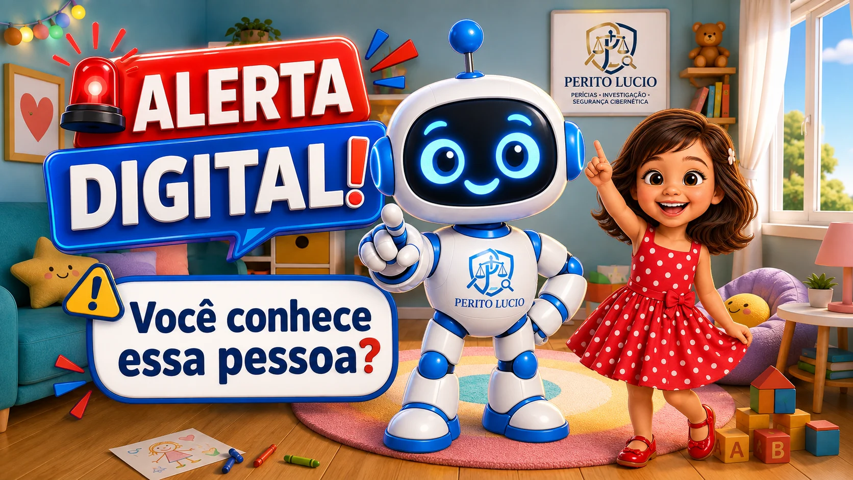 Alerta Digital: o robô Byte pergunta se Sassa conhece a pessoa que mandou a mensagem.